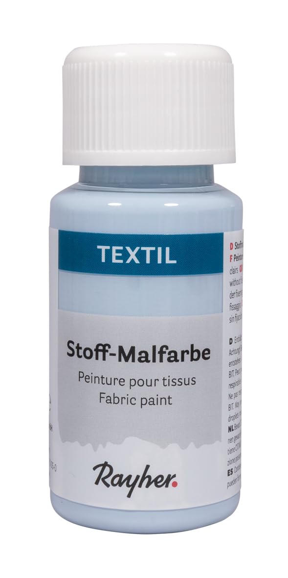 Rayher Textil Fabric Paint, Acrylic Paint, 50 ml, Sky Blue, 35062360