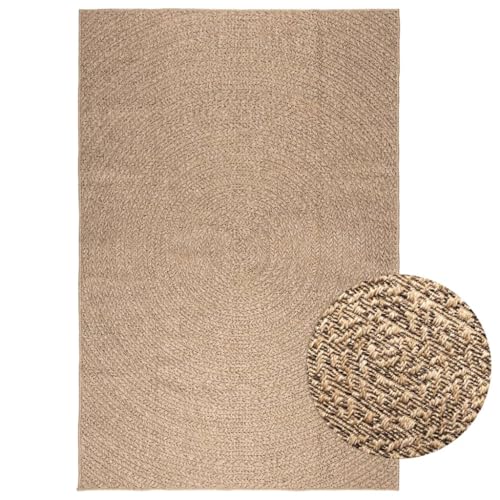 sephironlbb ZIZUR Alfombra de 160 x 230 cm, aspecto de yute, PP para exterior e interior, resistente a los rayos UV, suelo de fácil cuidado para terraza, balcón, salón, dormitorio