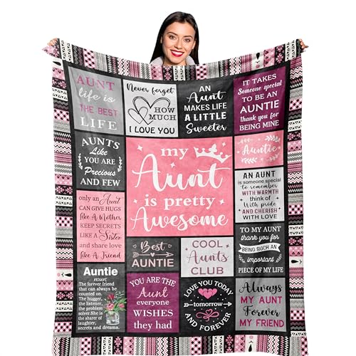 Ruvinzo Aunt Gifts Auntie Gift Ideas Best Aunt Ever Christmas Birthday Gifts Gift for Aunts from Niece Nephew Best Auntie Birthday Presents Aunts Valentines Mothers Day Christmas Blanket 60x50