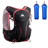 Azarxis - Mochila de Hidratación Trail Running 5L Ligera Chaleco Ciclismo con Botella de Agua para Senderismo Escalada Corriente (con 2 * 500ml Botella Blanda, S/M - 80-97 cm)