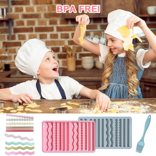 2 Stück Backmatte Hundekekse, Silikon Backmatten für Hundeleckerlies, Knabberstangen, Kaustangen als Hundekeks, Backunterlage Backmatte für DIY Hundekekse und Leckerlis BPA-Frei