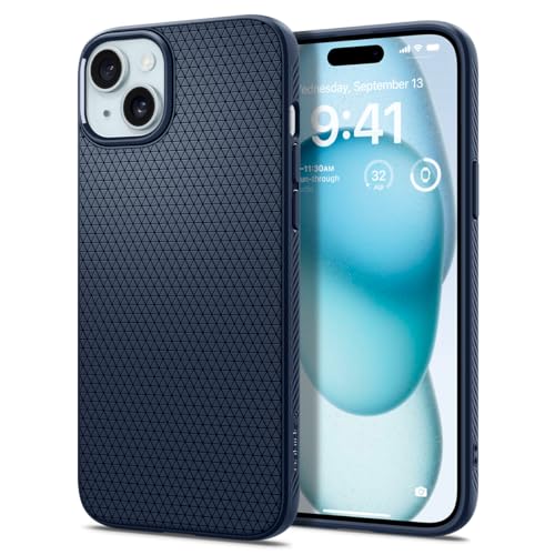 Spigen Liquid Air Designed for iPhone 15 Case (2023) [Military-Grade Protection] - Navy Blue