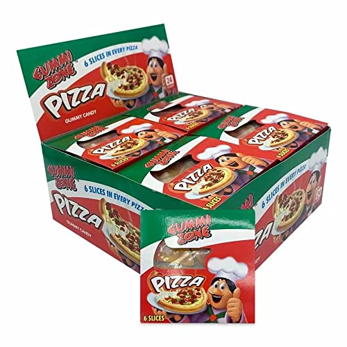 Gummi Zone Halal Gummy Pizza Box Sweets - 24x 23g Boxes Novelty Gummy Candy