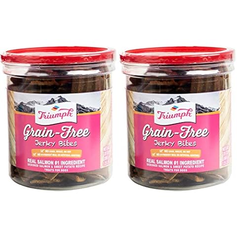 Triumph 2 Pack of Grain-Free Jerky Bites, Salmon and Sweet Potato Recipe, 20 Ounces Per Container Cover