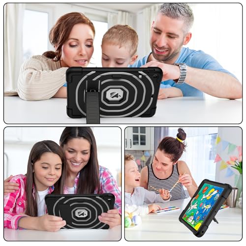 SIBEITU Case for iPad 9th 8th 7th Generation 2021 2020 2019(10.2 inch) with Pencil Holder, Shockproof Heavy Duty Military Grade Protective Cover for iPad 10.2" 9/8/7 Gen with Kickstand (Black +Grey)