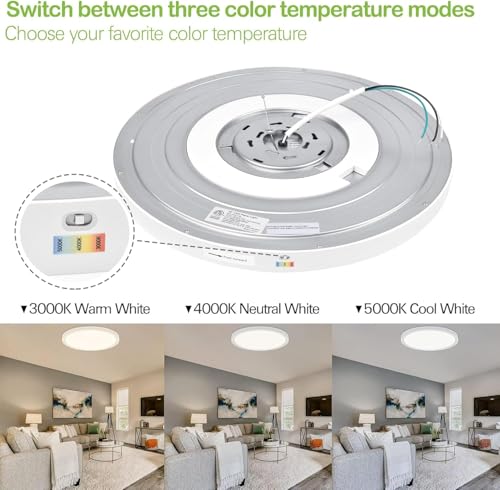Image of hykolity 18 Inch LED Round Flat Panel Light,32W,3200LM,3CCT