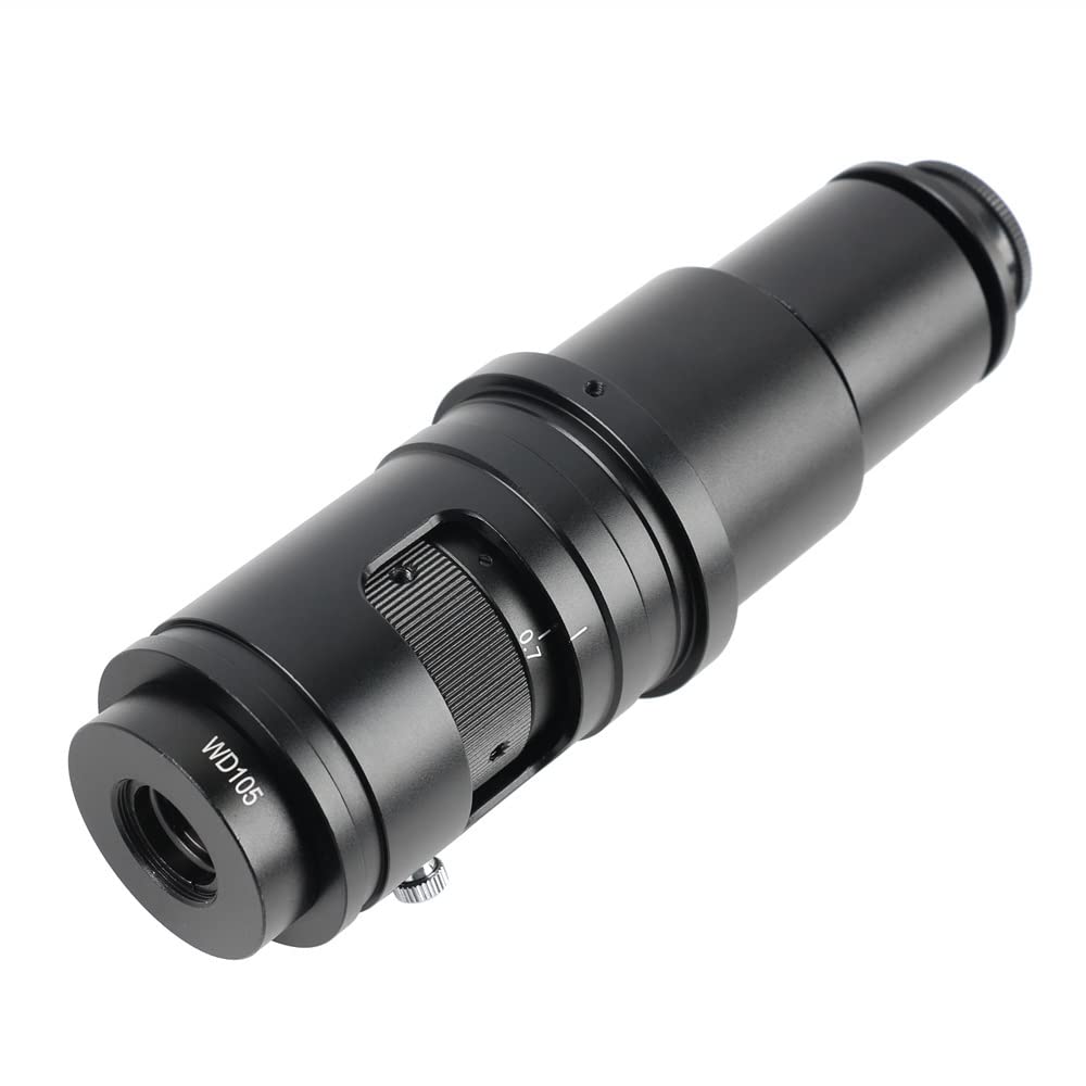 Mikroskop 0,7X-5X einstellbare Vergrößerung 160X 320X Zoom WD105 WD210 C-Mount-Monokularobjektiv for HDMI VGA USB-Mikroskopkamera, Arbeitsabstand 105 mm -220 mm oder 210 mm -480 mm(160X)