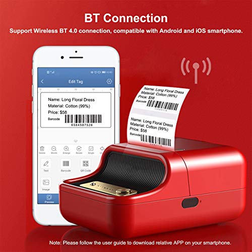 Label-Printer-Portable-Wireless-Bluetooth-Hermal-Label-Maker-Sticker-Printer-RFID-Recognition-Great-Barcodes-Price-Printing-B21Red
