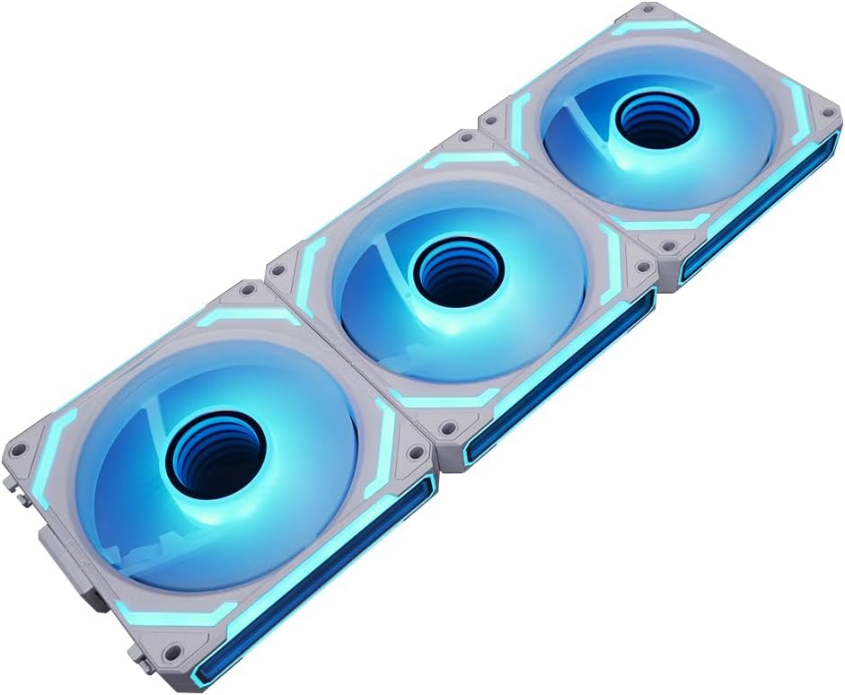 TZMRIT Block Fan Module 120mm,Rgb Fan 120mm,Infinity Mirror Module Daisy-Chain ARGB Fan 120mm Triple Pack with Controller,White