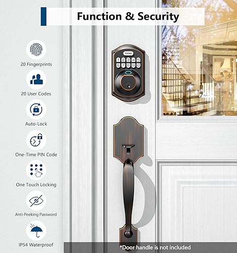 image for TEEHO TE002 Fingerprint Door Lock - Keyless Entry Door Lock - Electron