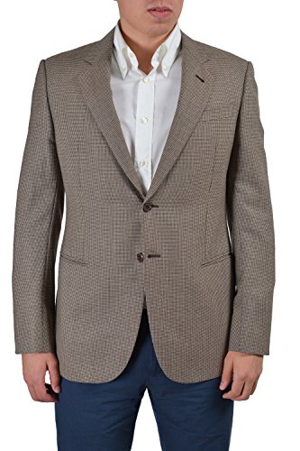 Armani Collezioni Men's Multi-Color 100% Wool Sport Coat Blazer US 40R IT 50 Beige/Brown