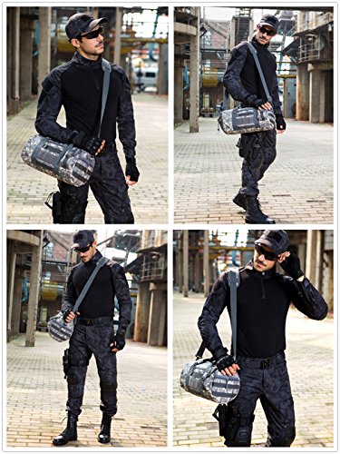 UNISTRENGH Military Tactical Duffle Bag Molle Gym Travel Hiking and Trekking Sports Bag, ACU Camouflage