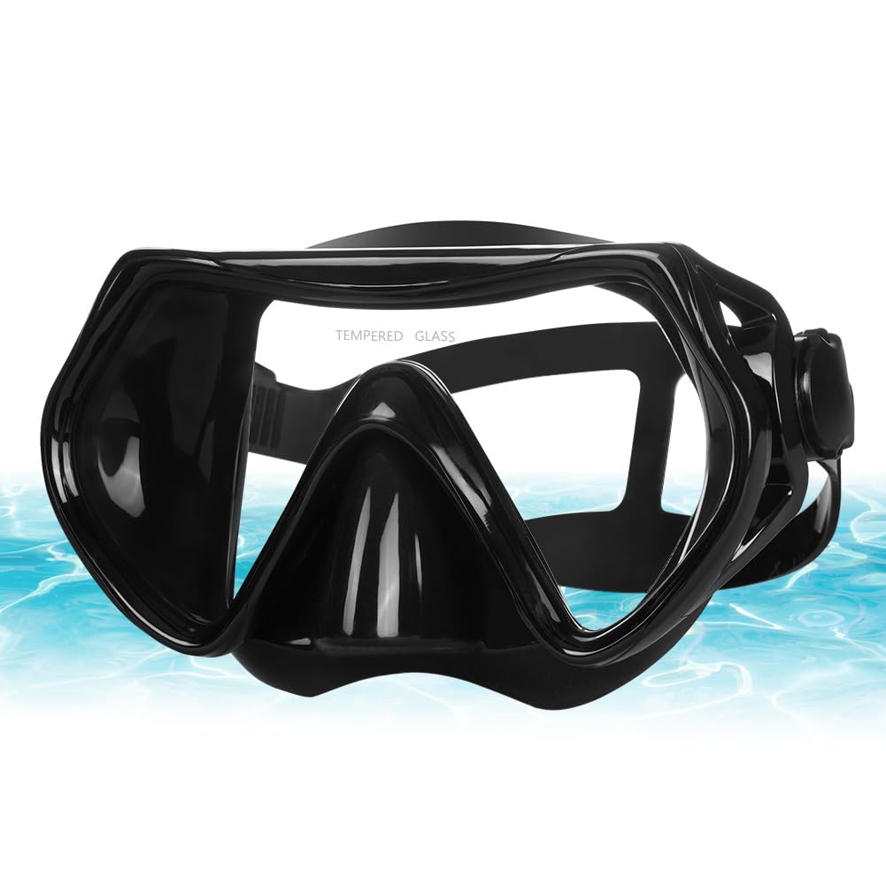 AOOSA Snorkel Mask, Men Women Tempered Glass Diving Mask, Fog Proof and Leak Proof Floating Goggles, 180° Panoramic View Diving Mask with Nose Cover for Snorkeling, Freediving, Swimming, Unisex