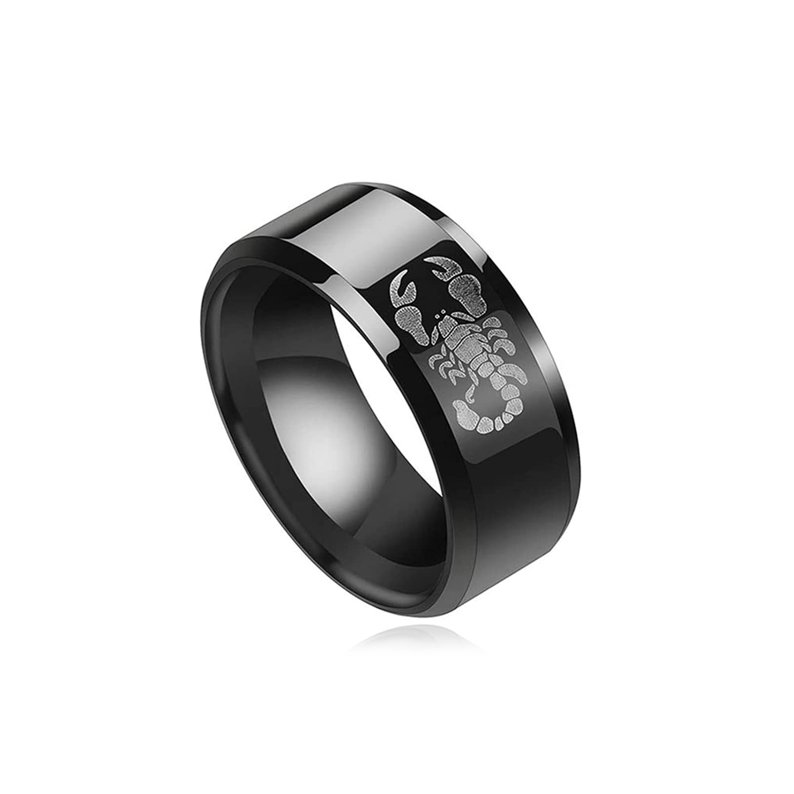 Punk Rock Plated Black Stainless Steel Animal Scorpion Ring, stainless-steel,