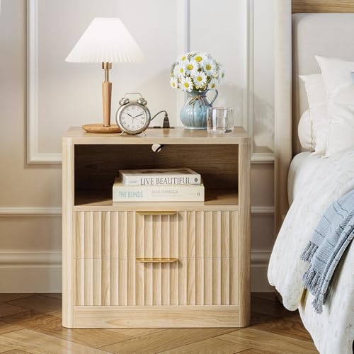 IRONCK-Fluted-Night-Stand-Set-of-2-Modern-Nightstand-with-Charging-Station-Drawers-and-Open-Shelves-Bedside-Table-Wood-Side-Table-Set-for-Bedroom