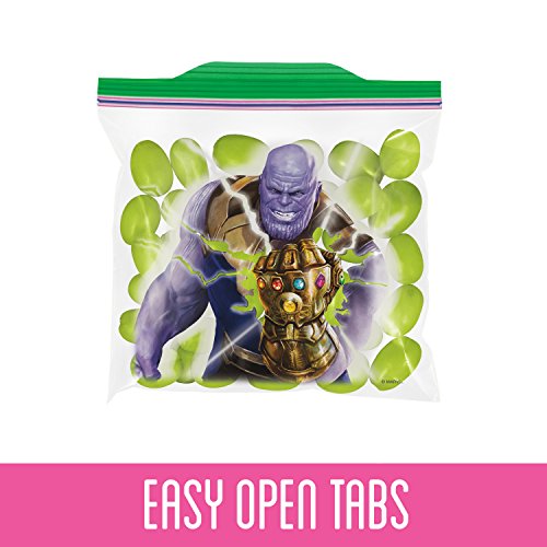 Ziploc Snack Bags, Easy Open Tabs, 66 Count, Pack of 3 (198 Total Bags) Featuring Marvel