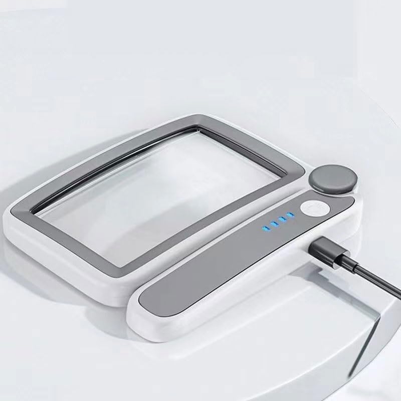4X Rechargeable Reading Magnifying Glass with 10 LED Lights Handheld Illuminated Magnifier
