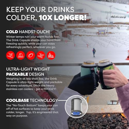 Image of PHOOZY Insulated Can Cooler for Tall 16 oz Cans - Patented Drink Sleeve with NASA-Inspired Technology - Keeps Beer, Soda & Sparkling Water Cold Longer - Lightweight Outdoor Can Holder - Black Camo