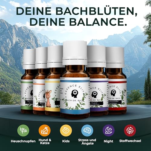 Essence Elite Bachblüten Globuli 10g - Natürliche Unterstützung bei Prüfungsangst und täglichem Stress, Bachblüten zur Beruhigung