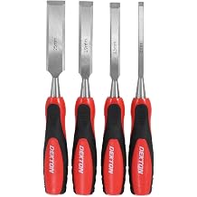 DEKTON DT40125 Chisel Set, Black/Red, Set of 4 Pieces