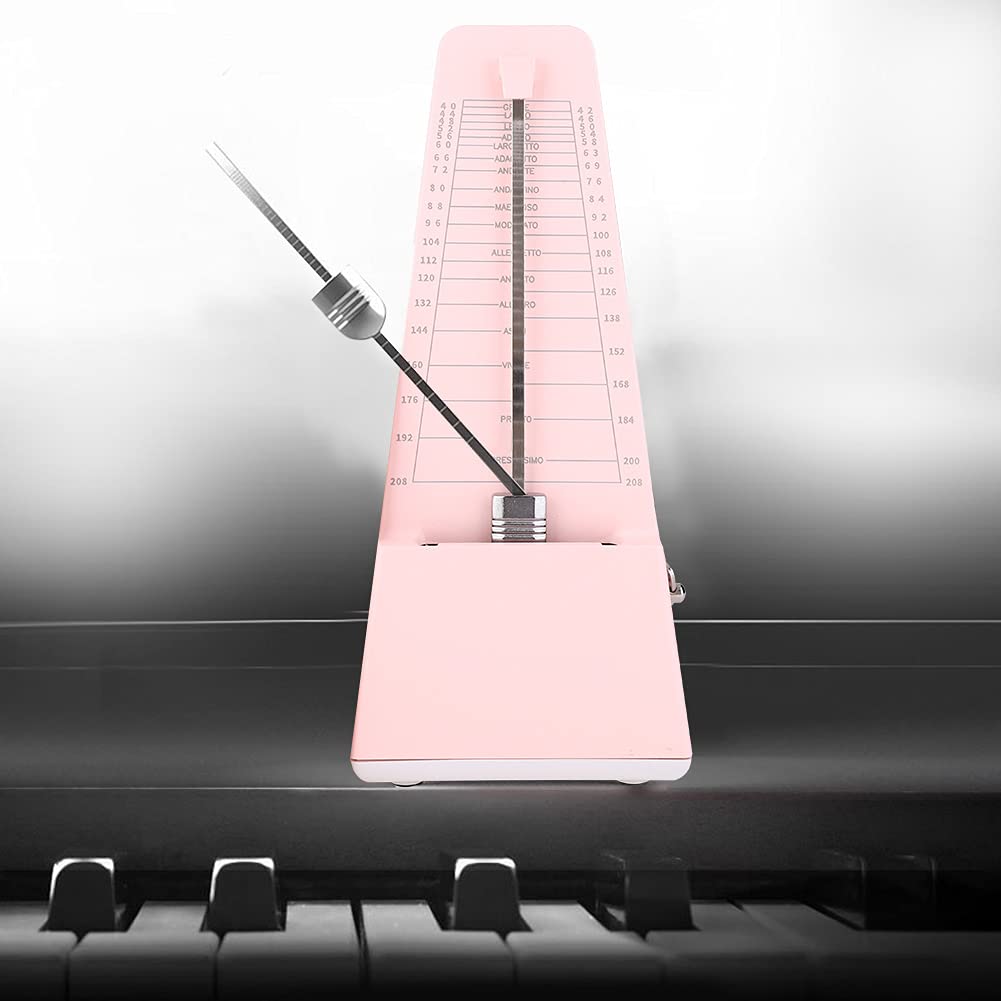 Metallmechanisches Kernmetronom Traditionelles Metronome Metronom im Pyramidenstil f¡§1r Klaviergitarren Violinzubehr(Rosa)