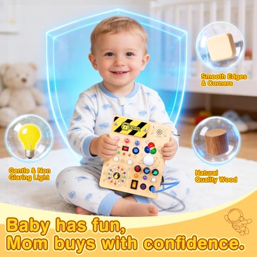 Image of Grarain Busy Board for Toddlers - Montessori Educational Toy for 1-3 Year Old Boys & Girls | Travel-Friendly Sensory Learning Activity | Ideal for Kids with Autism(Busy Board v5)