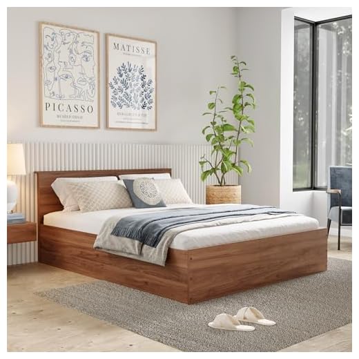 Wakefit Bed | 1 Year Warranty | Double Bed, Queen Size Bed, Taurus Engineered Wood Bed with Storage, Wooden Bed (Matte Finish_Brown)