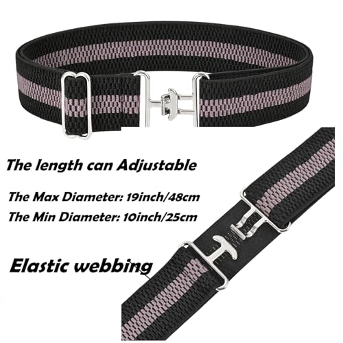 1.5 inch Elastic Equestrian Belt with Surcingle Buckle, Horses Belt with Good Luck Key Strap for Horseback Riding Sports2