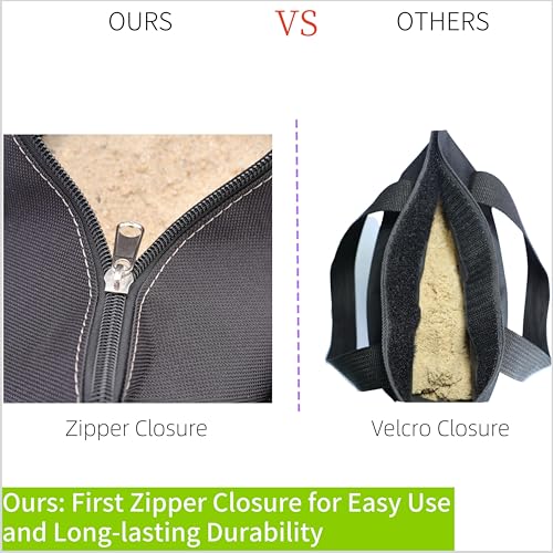 Zipper Top Sand Bags for Canopy Legs (120LBS Load Capacity, Without Sand) Sand Bags for Weight - Sandbags for Gazebo Legs, Pop Up Canopy Tent Weights - Canopy Weight Bags, Set of 4 - Image 5