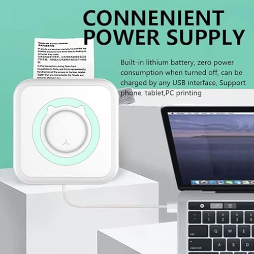 WANGCL Mini Portable Pocket Photo Printer - Inkless, Wireless for IOS/Android (Blue) with 13 Rolls Paper - Image 3