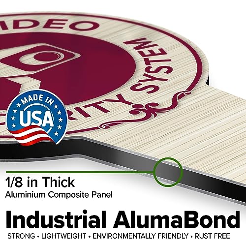 Image of 24 Hour Video Security System Sign, 9x17, Heavy Duty Integrated Ground Stakes, Indoor /Outdoor Use, Rust Free Aluminum Composite, Made in USA by My Sign center