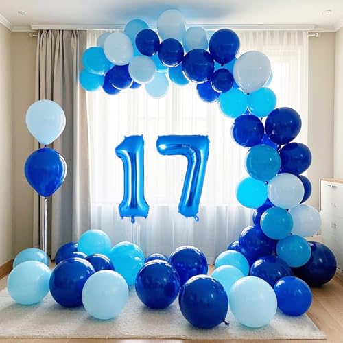 Image of 20 Pcs 16 Inch Blue Number 0-9 balloons, Number Foil Balloons, Small Mylar Numbers Balloon Custom Digital Balloons for Birthday Aniversary Baby Shower Party Decorations Supplies (Blue 2 Set)