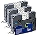 Produktbild 3x XemaX Kompatibel Brother P-Touch Bänder 9mm Clear Ersatz für Brother 9mm TZe-121 TZe 121 TZe121 für Brother P Touch Cube Plus PT-P710BT PT-P300BT PT-H100R PT-D400 PT-D210, Schwarz auf Transparenz