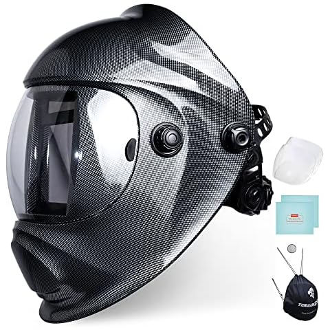 Tekware Welding Helmet True Color Solar Powered Auto Darkening Welders Mask Large Viewing Welder Helmet 4 Arc Sensor Weld Hood for TIG MIG ARC Grinding Cover