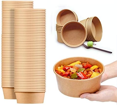9 Oz Paper Bowls Bulk 80 count Disposable Soup Bowls Plastic Free Party Supplies for Hot/Cold Food, Soup(9)