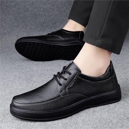Men's Lace up Genuine Leather Oxfords Comfortable Fashion Business Casual Dress Shoes for All Seasons2