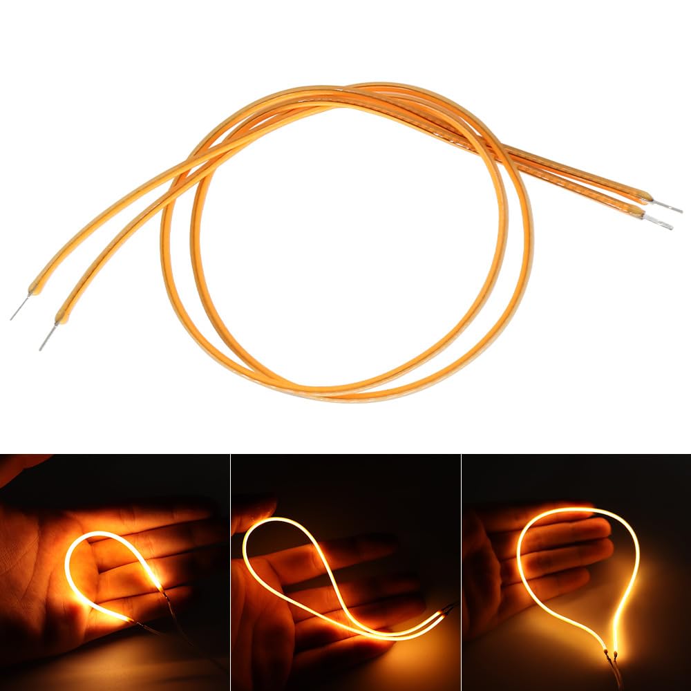 Ultradünner COB LED-Streifen, 1,5 mm – flexibles Filament 3 V/3,7 V für Retro-Leuchtmittel (130 mm/300 mm), warmes Licht 2200 K, DIY-Beleuchtung 360 °, 50 PS, 1300 mm-2200 K
