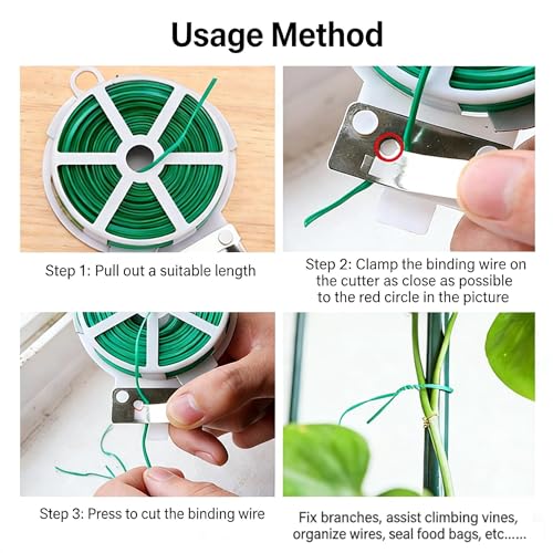2-Pack de Atadores para Jardín Verde con Cortador miniatura 4