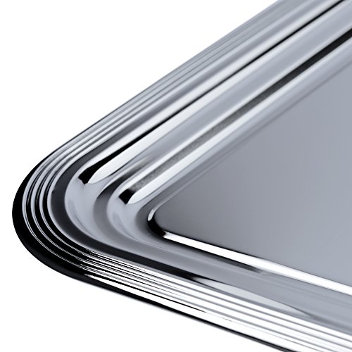 Foto von APS 3 x Partyplatte, Servierplatte, Serviertablett, Fischplatte, Obstplatte Metall - 53 cm x 32,5 cm