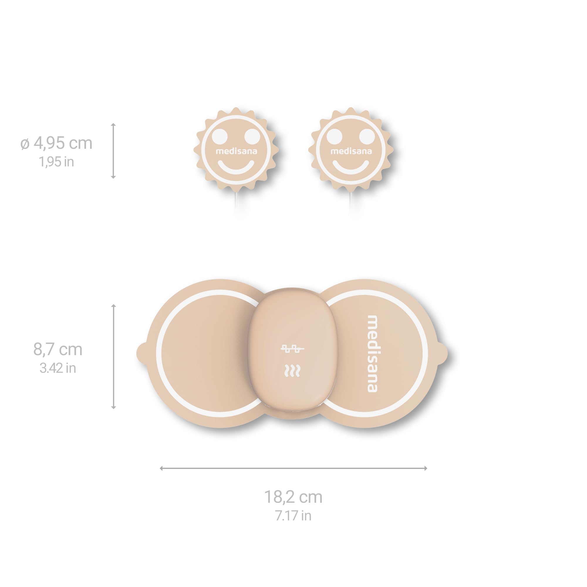 Medisana TT 250 TENS Gerät zur Schmerztherapie bei Periodenschmerzen | Mit Wärme, Schmerztherapie mit Elektroden Wärmepads gegen Schmerzen durch Periode und Endometriose, zur Muskelentspannung