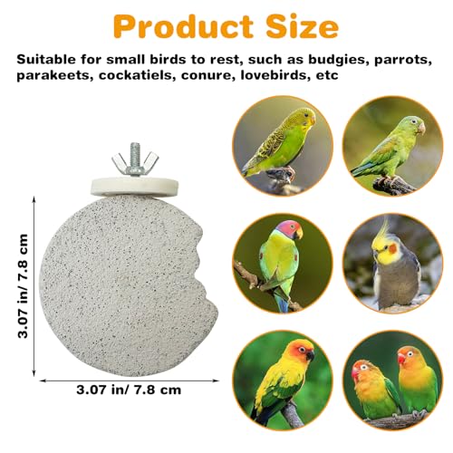 Image of PINVNBY 4 PCS Bird Perches Calcium Parrot Perch Stand Bird Beak Grinding Stone Foot Claws Trimmer Parrot Chewing Toys Bird Cage Accessories for Budgie Cockatiel Conure Lovebird Finch
