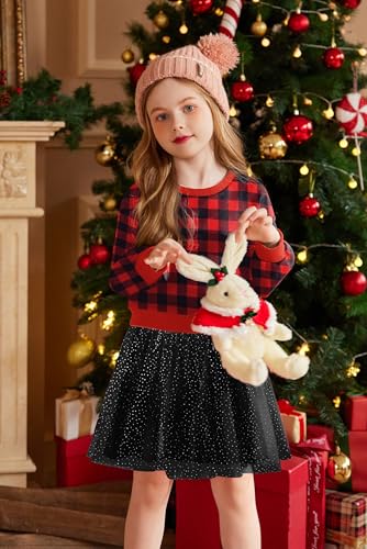 Image of Arshiner Toddler Girl Clothes Long Sleeve Pullover Sweatshirt and Tutu Skirt 2 Piece Outfits Kids Clothing Set Party Dress