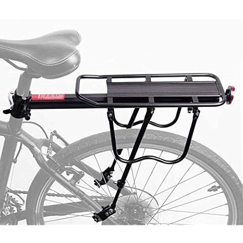Bike Luggage Rack Rear Adjustable Bicycle Touring Carrier with Fender Board Frame-Mounted for Heavier Top Side Loads Cover