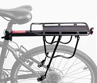 Bike Luggage Rack Rear Adjustable Bicycle Touring Carrier with Fender Board Frame-Mounted for Heavier Top Side Loads