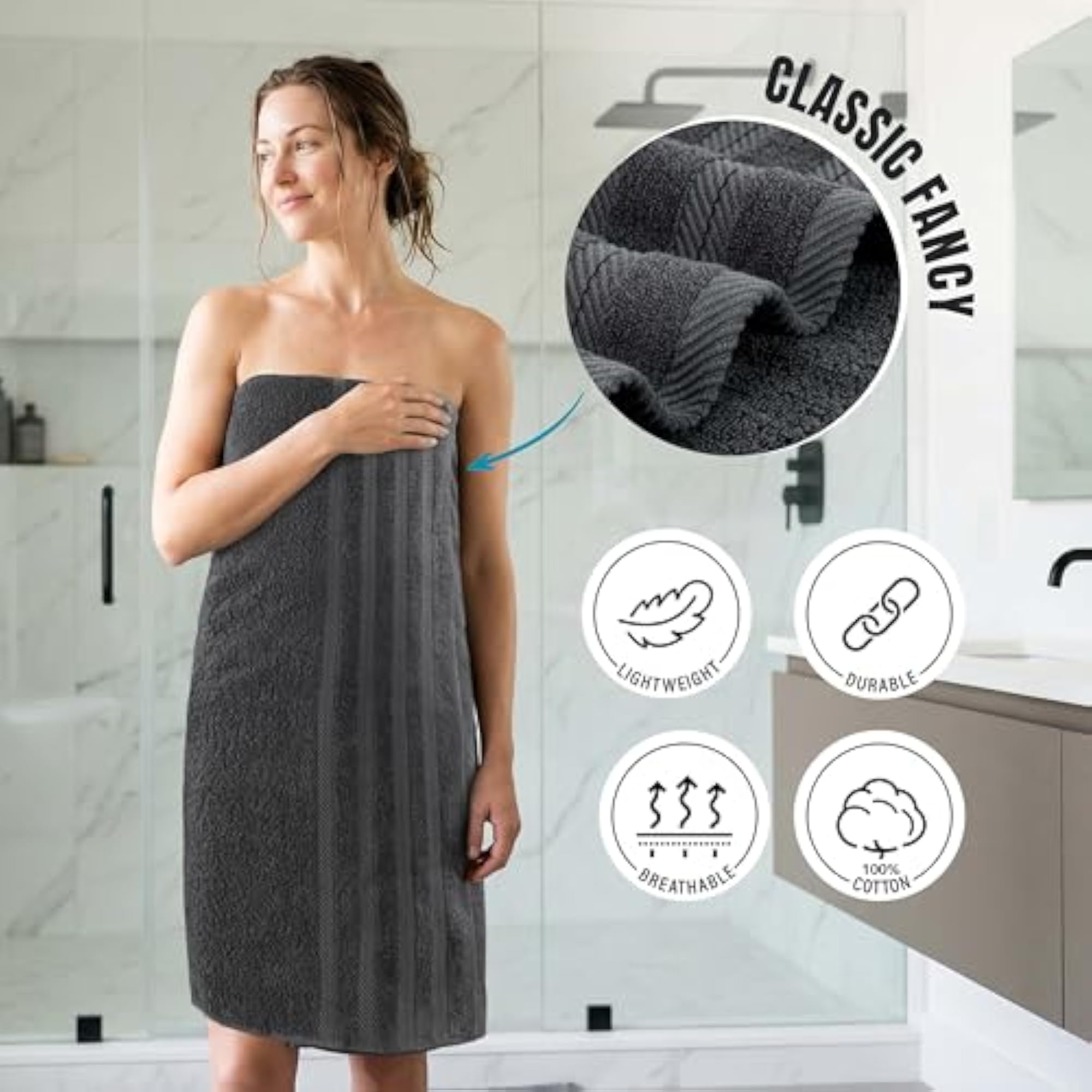 8 Piece Towel Set, Super Absorbent & Quick-Dry