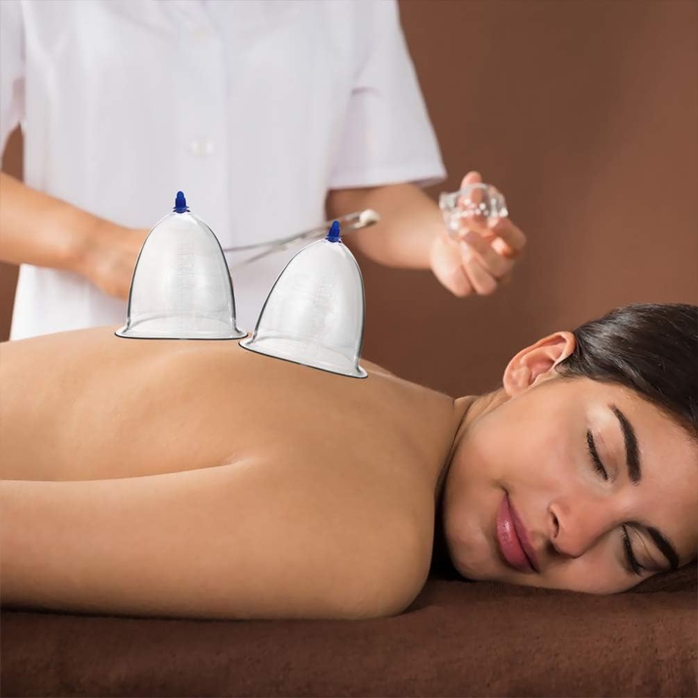 Healifty Chinese Cupping Therapy Set 2Pcs Vacuum Cup Pump Massage Suction Cups for Body Pain Relief and Relaxation 5.12 Inch Cupping Device - Image 9