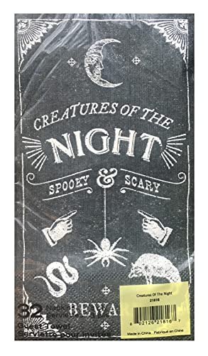 Punch Studio Creatures Of The Night Halloween Guest Towels Buffet Hostess Paper Napkins (21816), 32 Ct #TOP1