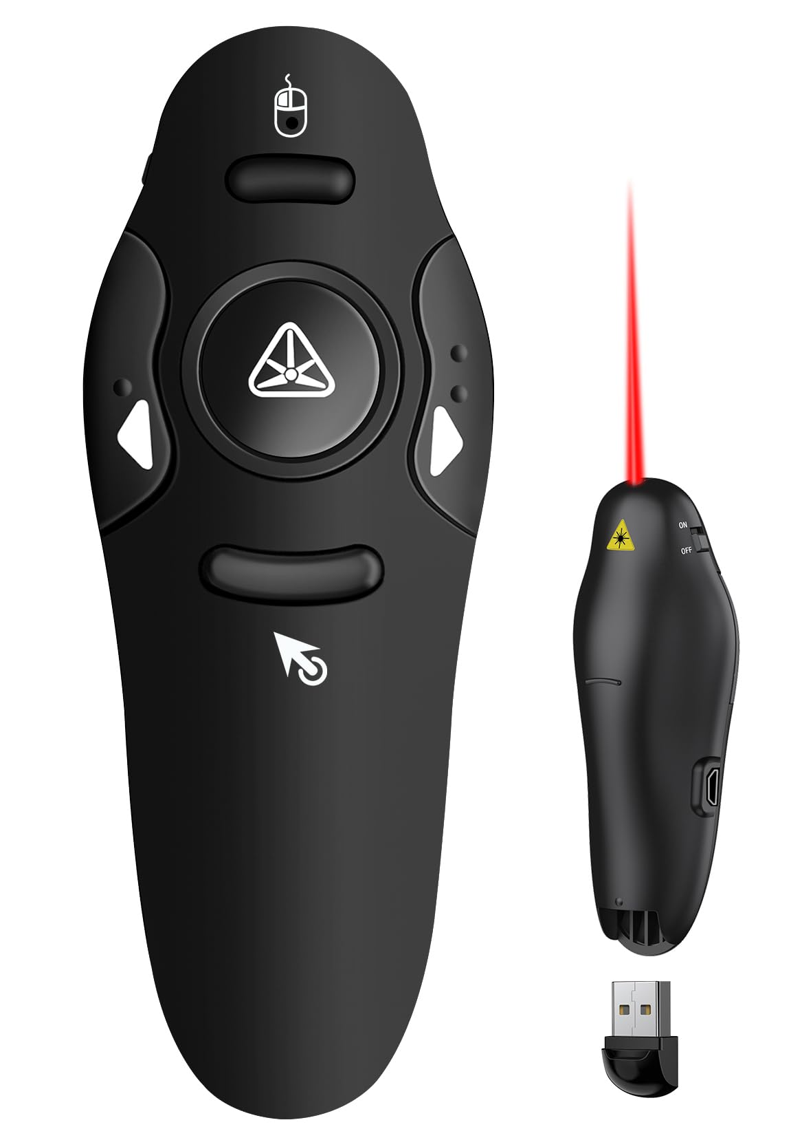 Air Mouse Clicker for Powerpoint Presentations, Rechargeable Wireless Presenter Remote Slide Advancer for Computer Laptop Office Classroom