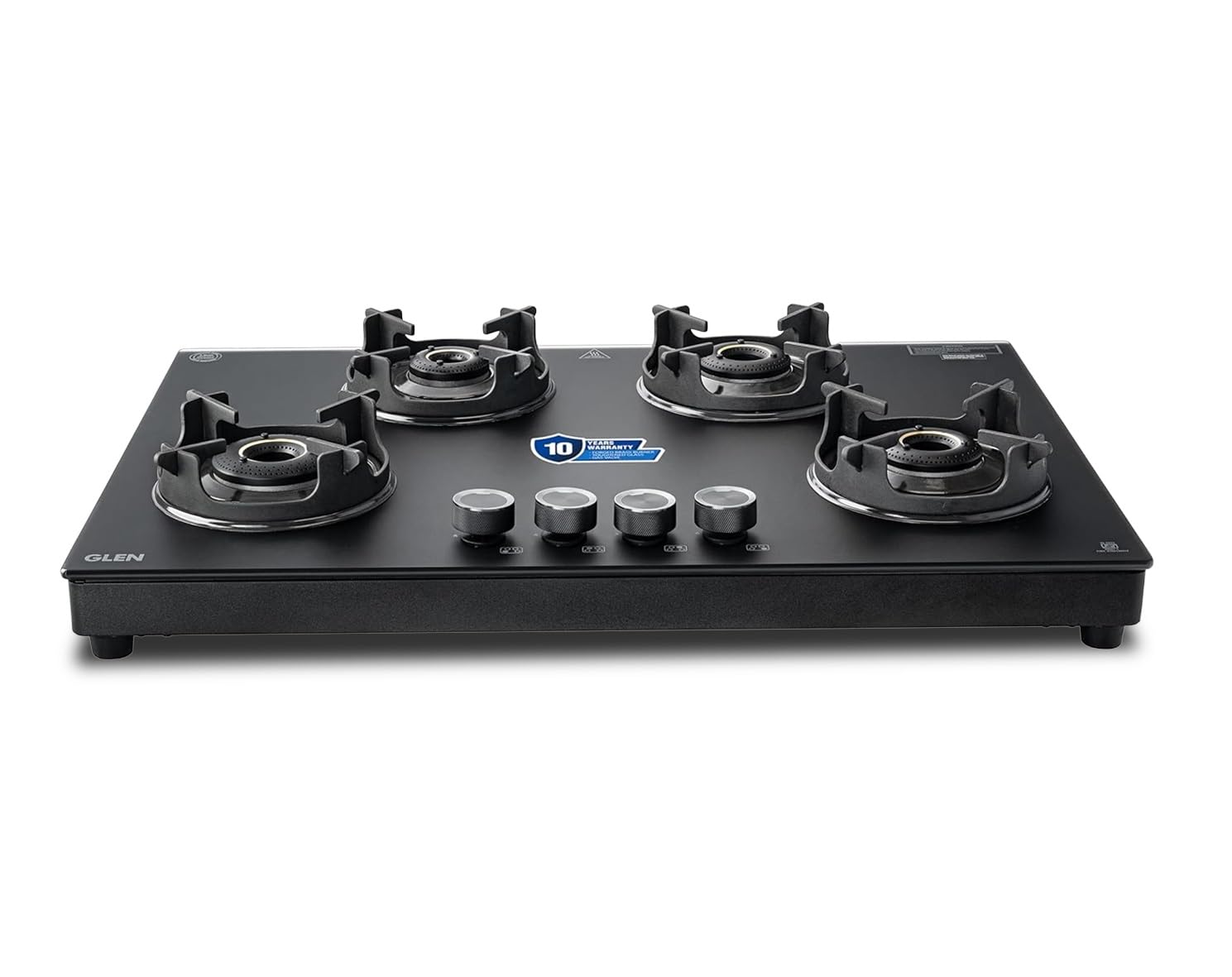 Glen Premium LPG Gas Stove 4 Burner | Matt Finish Glass | 1 Jumbo Forged Brass Burner | 10-Year Warranty | 360° Revolving Nozzle | Manual Ignition | LPG & PNG Compatible (CT1045USMG)-image-43
