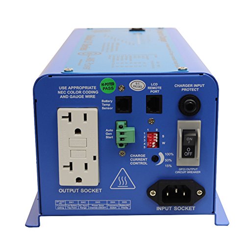 AIMS Power PICOGLF6W12V120VETL Pure Sine Inverter Charger, Blue, Conformal Coated for Marine Applications, 600W Pure Sine Inverter Charger, 1800W Surge
